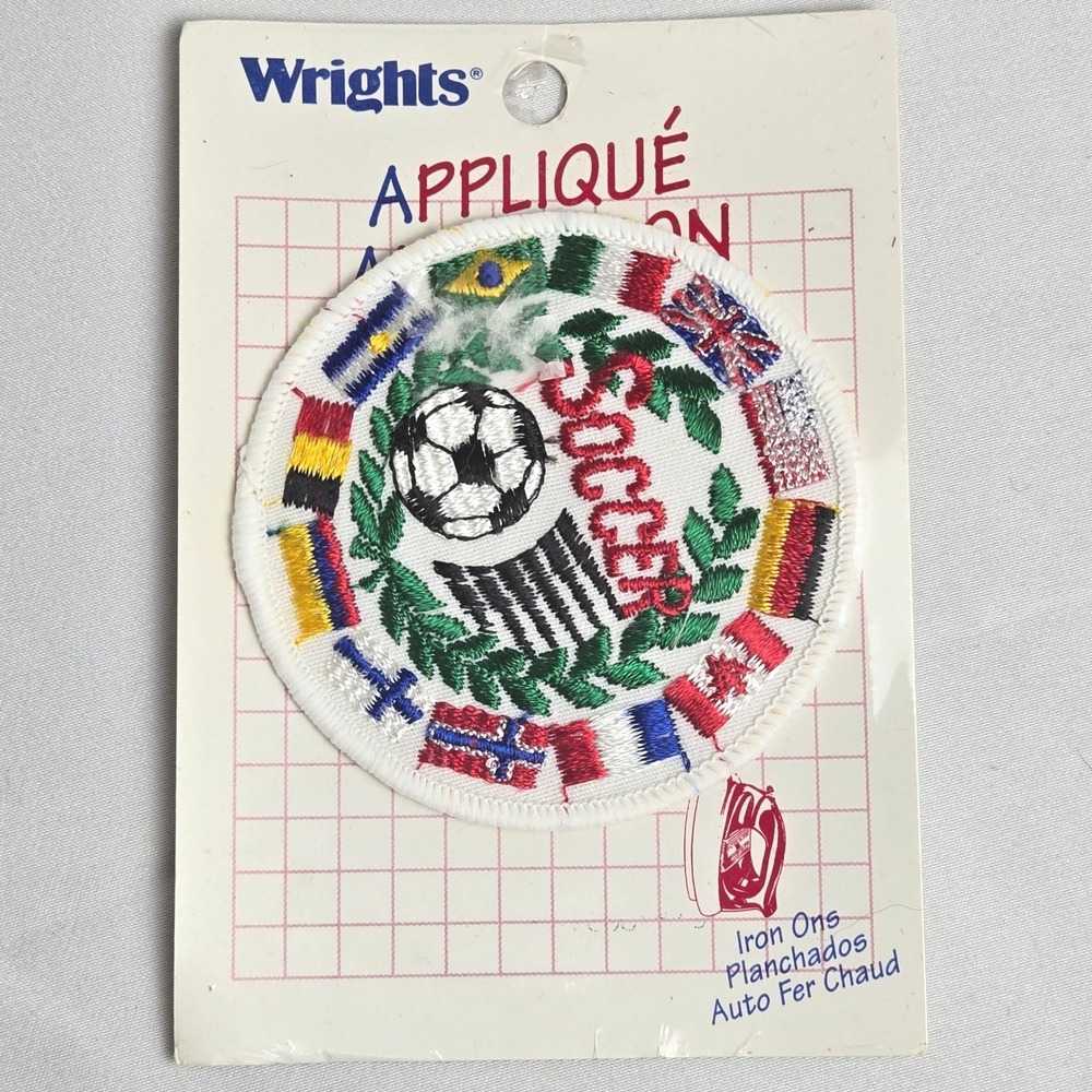 Wright's Soccer Applique Iron On Patch, 3", New Sealed